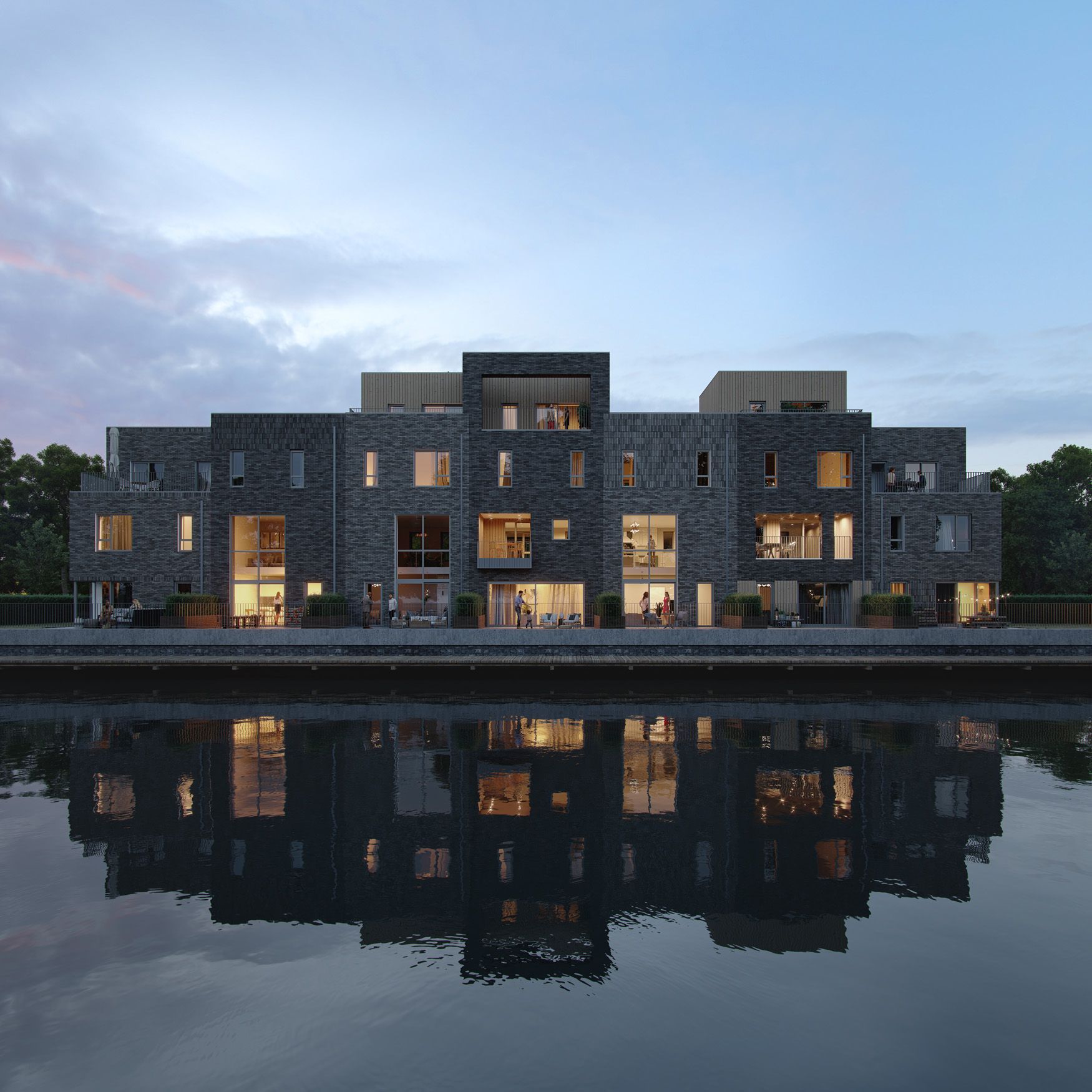 Maison au bord de l’eau, vue extérieure