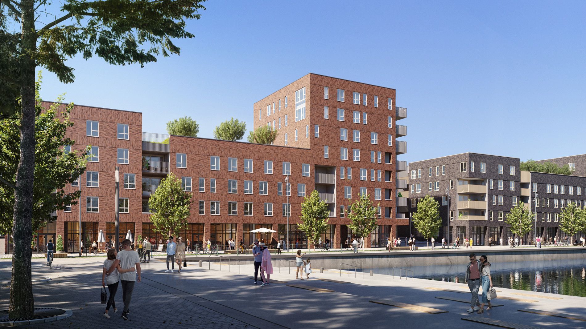 Projet immobilier à Liège, vue extérieure écoquartier