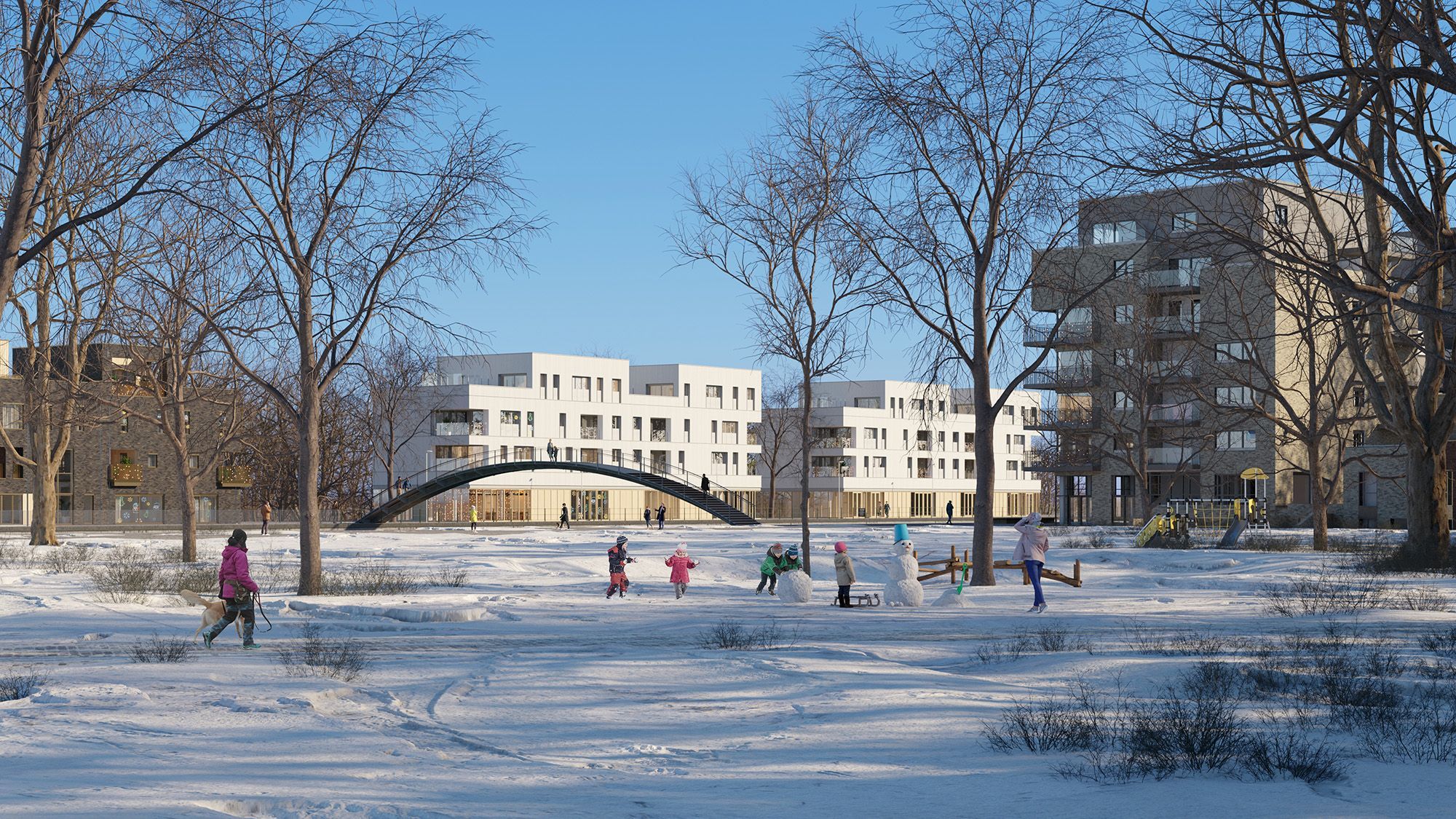Appartement vue sur Meuse, extérieur en hiver