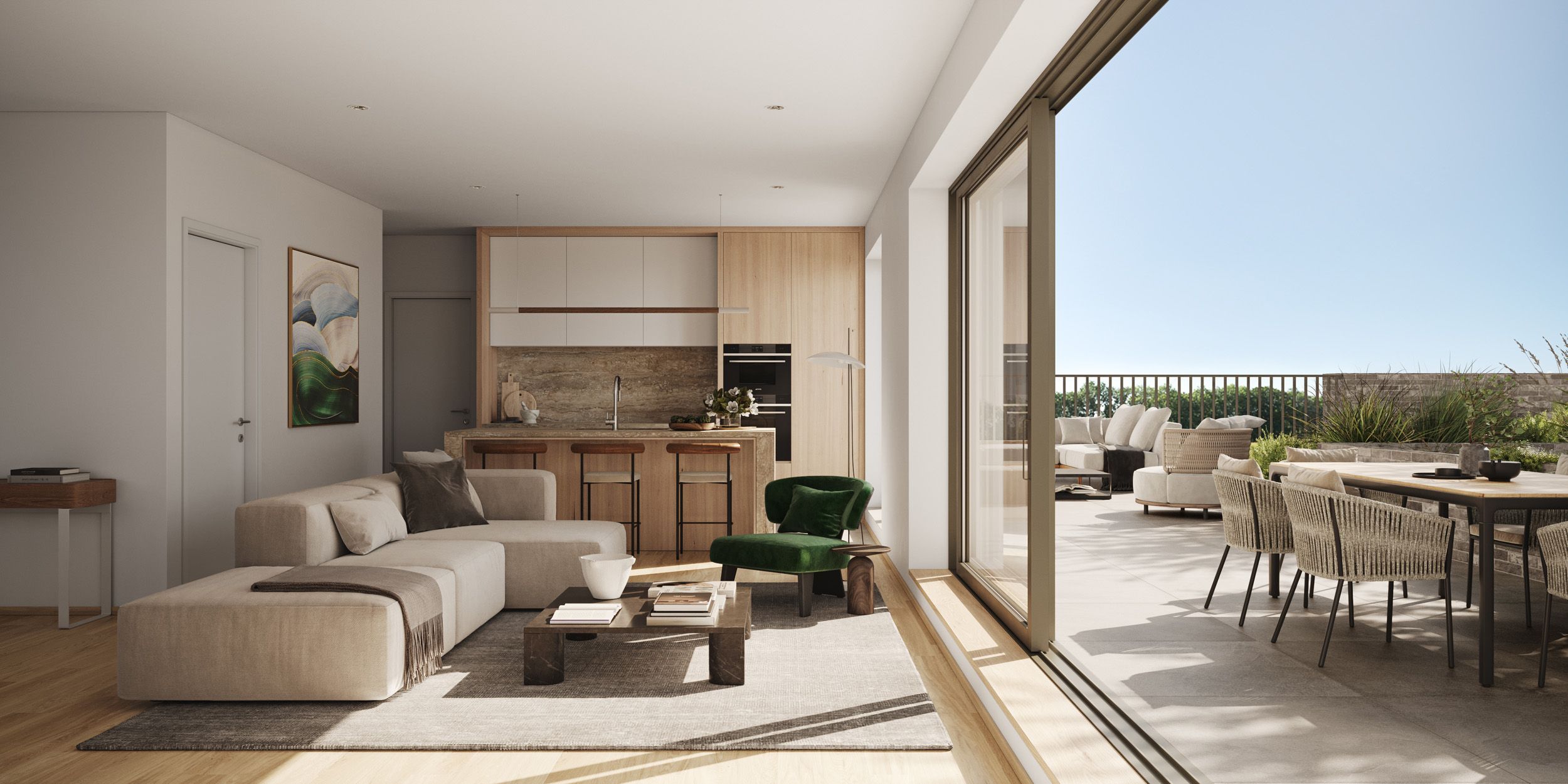 Vue intérieure penthouse à vendre à Liège