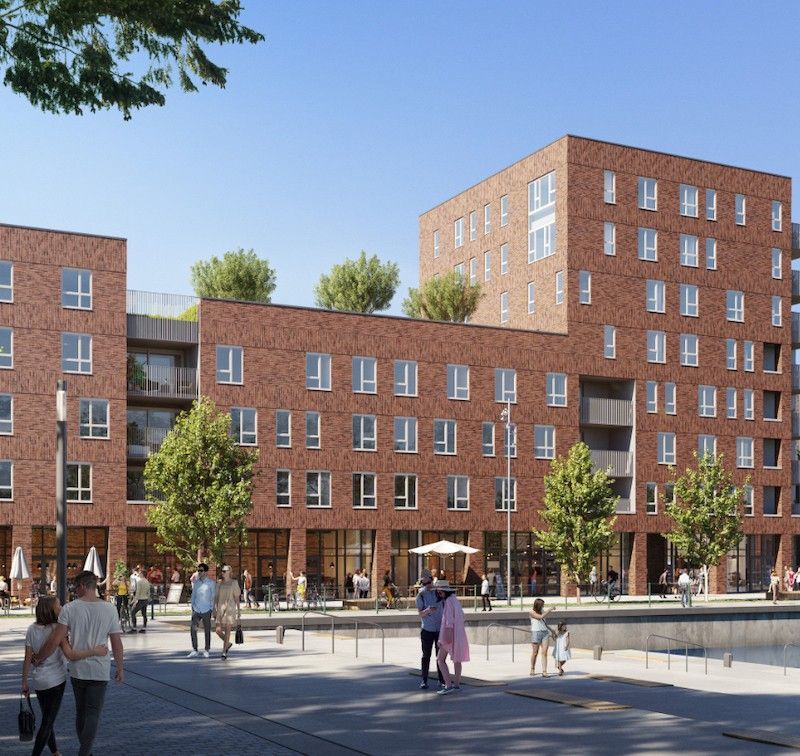 Appartements neufs à vendre à Liège, vue extérieure avec terrasses