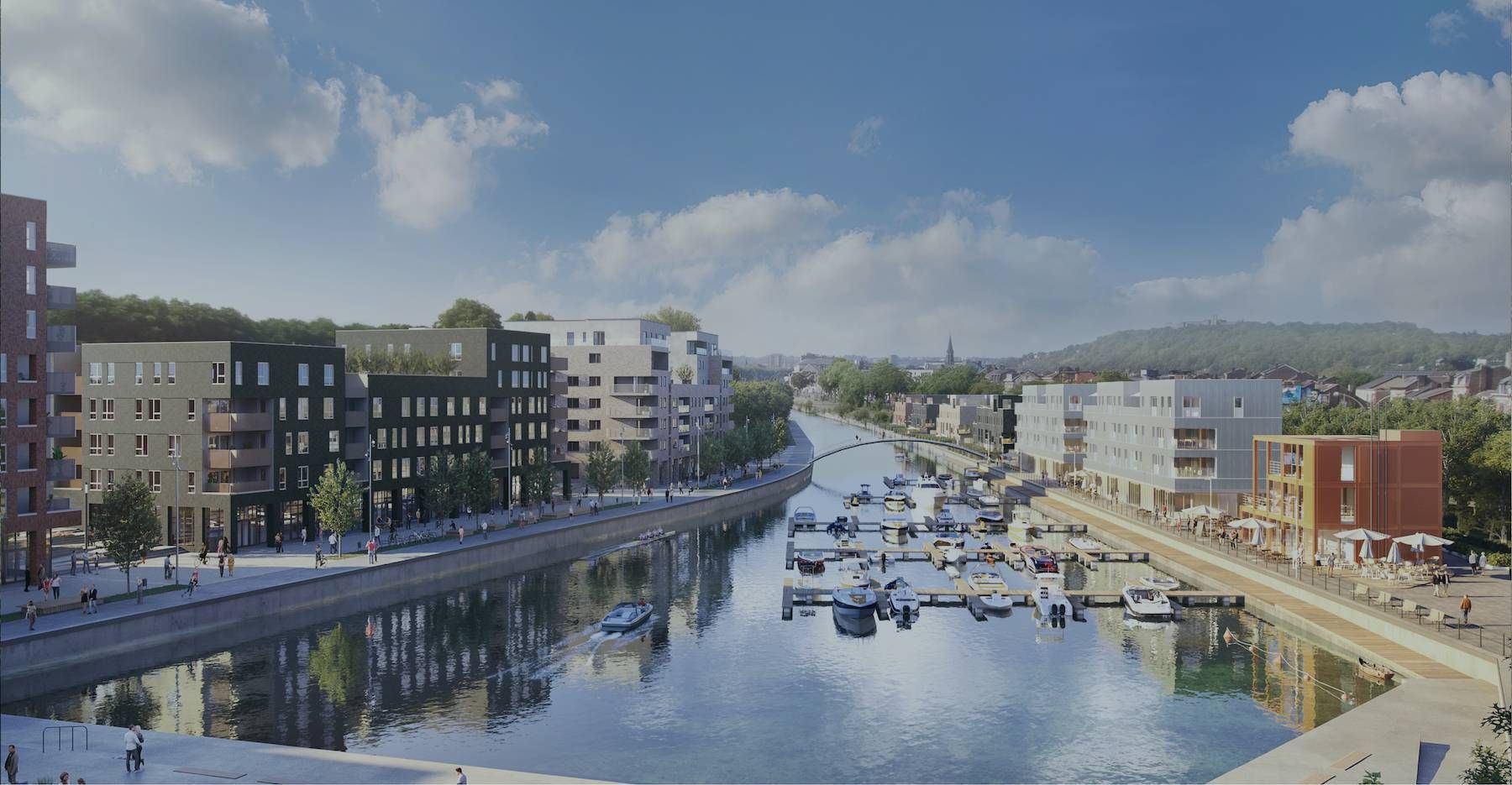 Appartement avec une vue sur la Meuse, port de plaisance