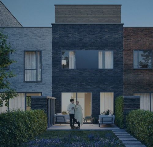 Projet d’écoquartier, vue jardin et logement