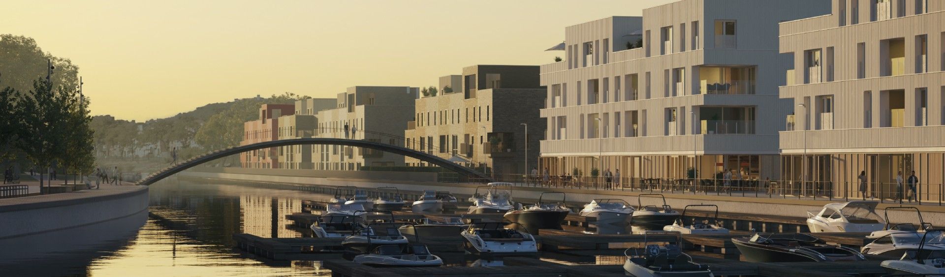 Maison neuve à vendre Liège, vue sur le port de plaisance