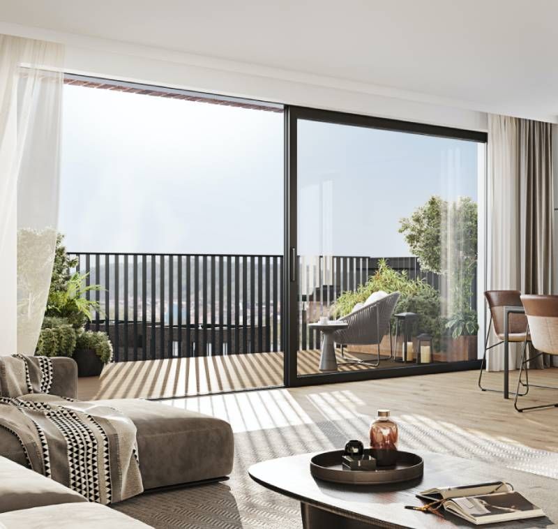 Projet immobilier à Liège, vue intérieure et terrasse