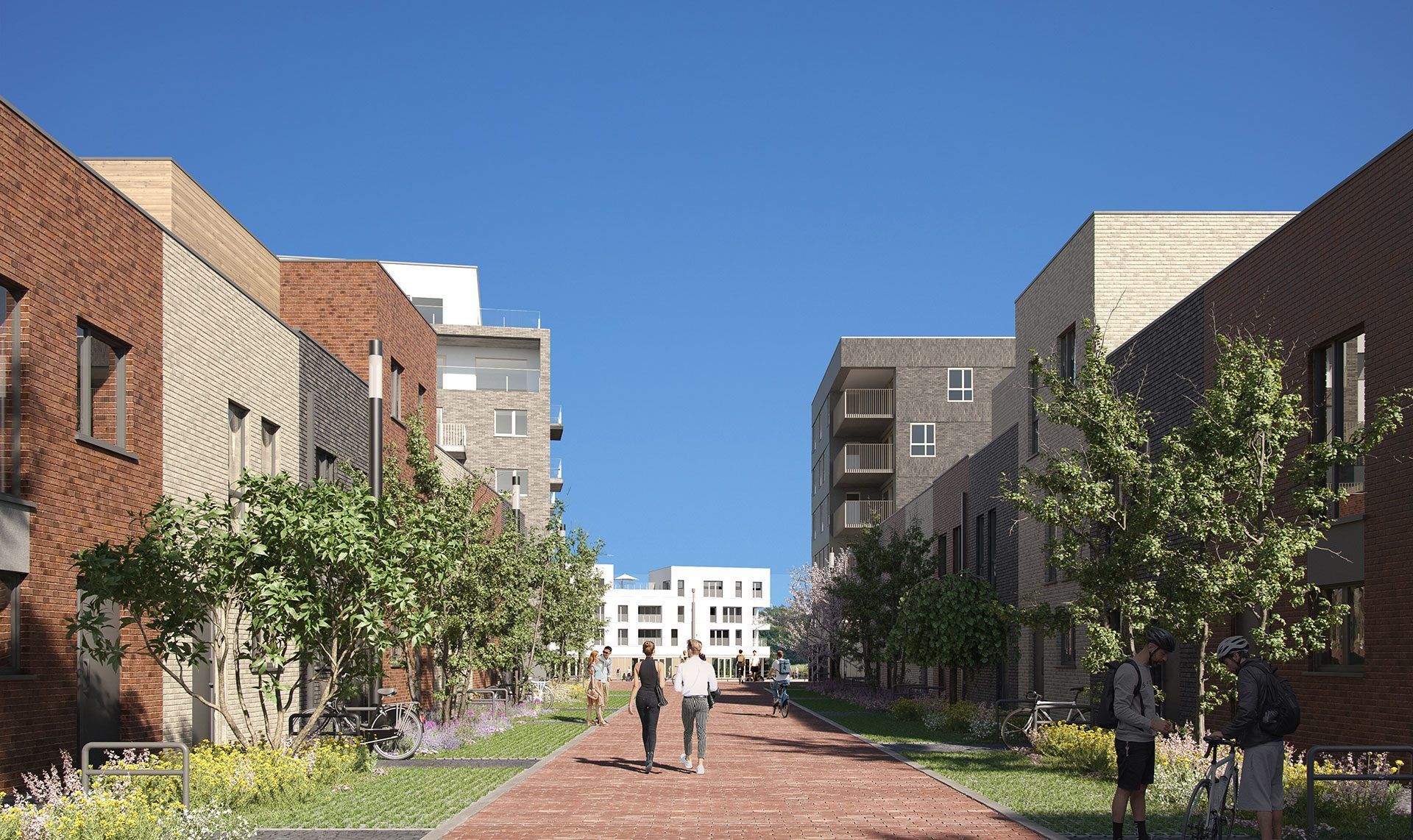 Projet immobilier neuf Liège, rues piétonnes