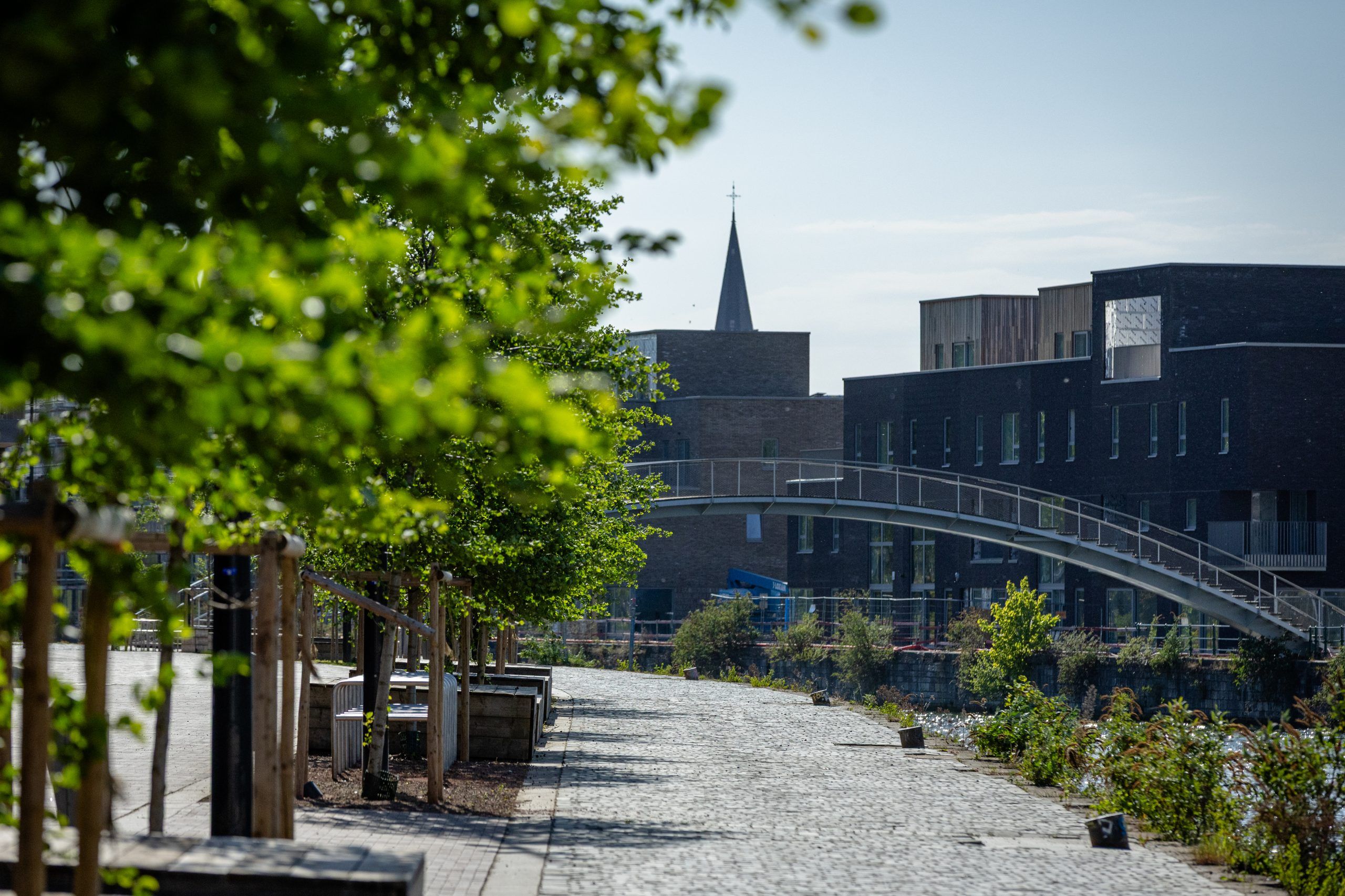 Ruelle piétonne proche des appartements à vendre à Liège avec jardin
